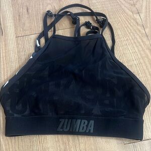 Zumba Fitness Black Halter Sports Bra